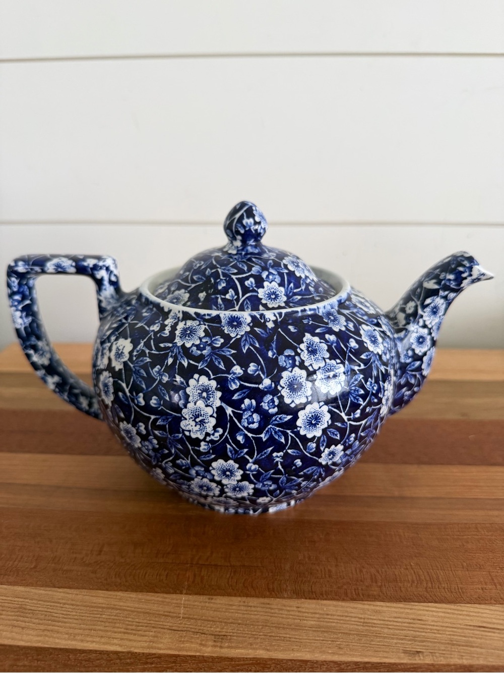 Burleigh Ware Ironstone England Calico Blue Teapot